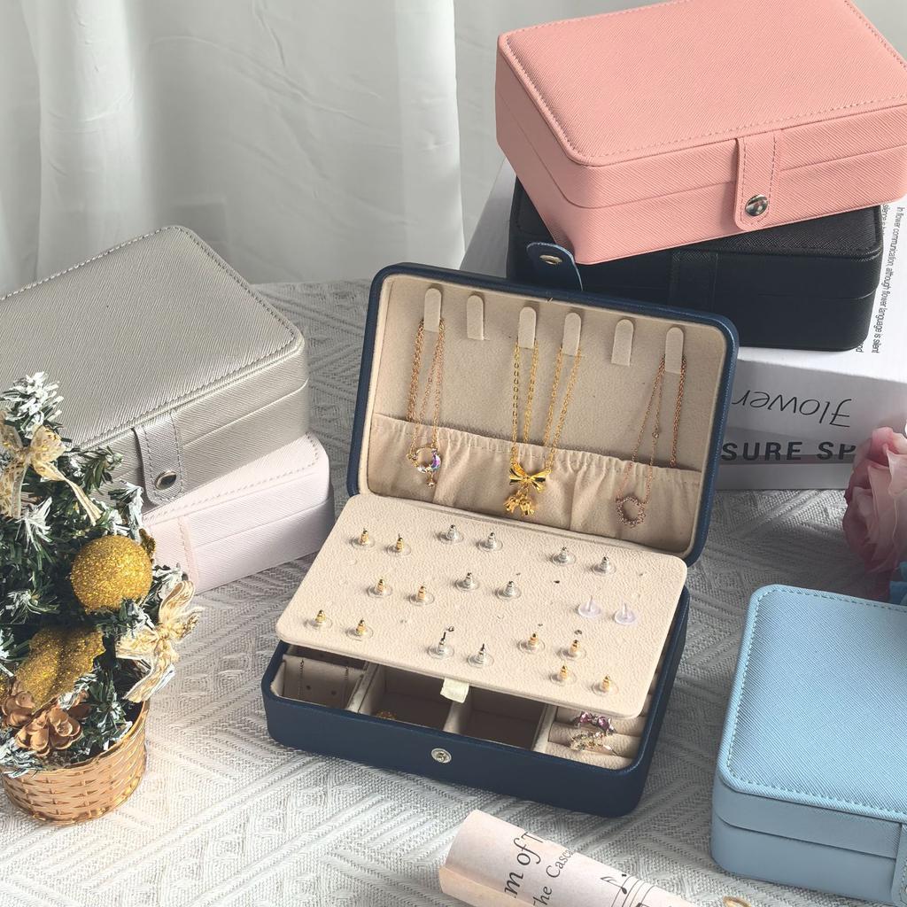 Schmuckkasten Organizer aus Leder Schmuckdisplay Schmuckschatullen und Verpackung Ringbox Geeignet für Ohrringe und Ringe