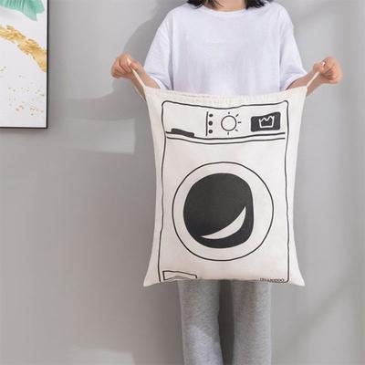 Großer Baumwoll-Leinen-Wäschebeutel, Spielzeugsack Aufbewahrungstasche, Bedruckter Stoff, Kordelzug Sporttasche, Schmutzige Kleidung Organizer Taschen