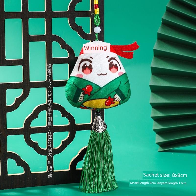 Dragon Boat Festival Sachet Perfume Bag Mosquito Repellent Argy Wormwood Small Pendant Triangle Zongzi Filled Spice Three-Dimensional Expression