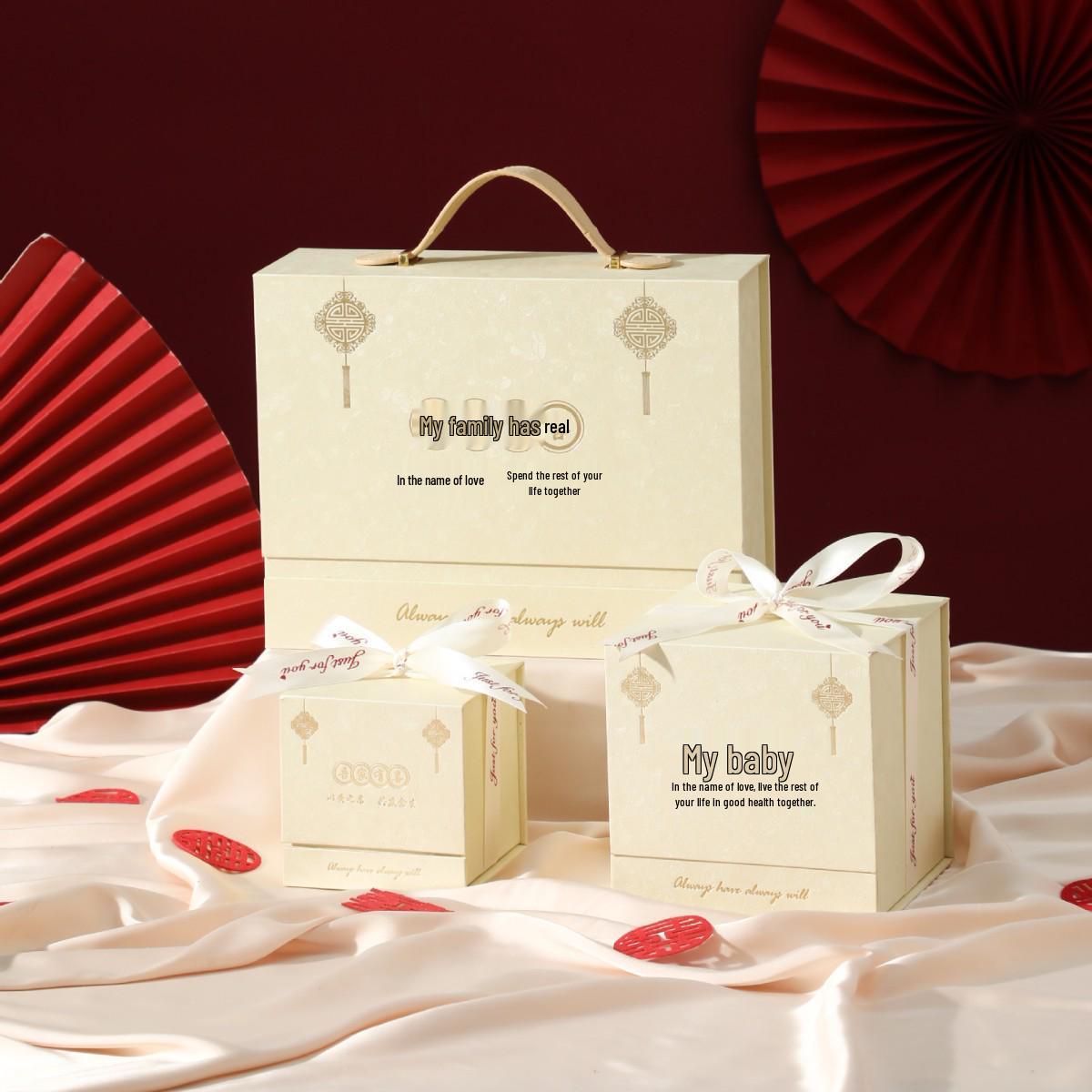 Our Family Joy Bridesmaid Thank You Handheld Gift Box - Hot Stamped Candy Wedding Souvenir Box