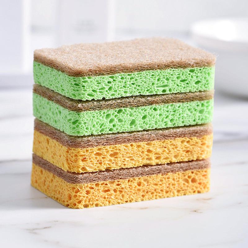 Eco-Friendly Wood Pulp Dishwashing Sponge: Natural Absorbent Scouring Pad for Kitchen Cleaning and Pot Washing