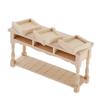 1:12 Miniature Table European Style Rectangular Table with 3 Drawers Wooden Dollhouse Furniture for Doll House Living Room Decor
