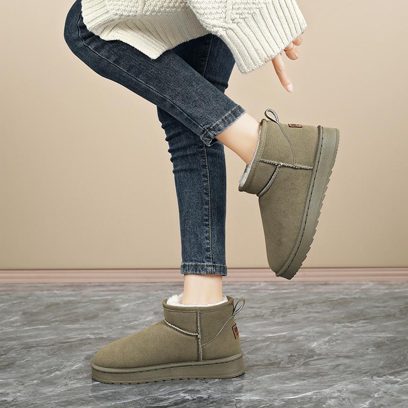TUINANLE Nye dames vinter snøstøvler med tykt fløyelsfôr for sklisikkerhet, varme og komfort