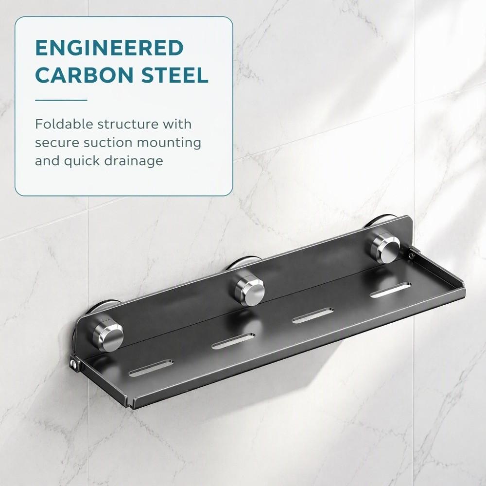 No Drilling Collapsible Storage Rack Suction Cup Drain Storage Rack Shower Storage Rack  Kitchen