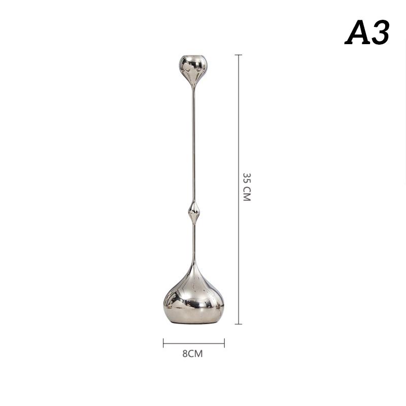 INS Water Drop Candlestick Metal Candle Holder Nordic Romantic Atmosphere Home Decorations Wedding Photography Props (NO Candle)