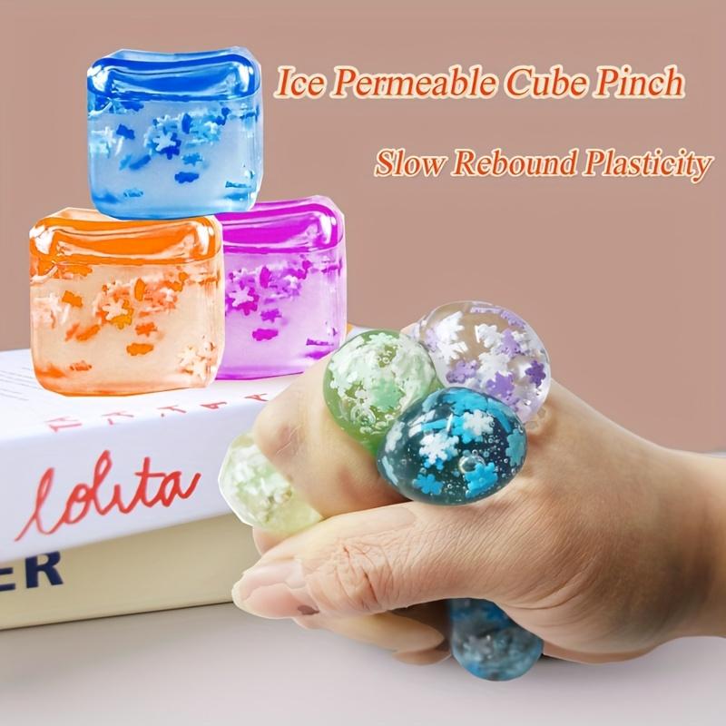 1 Random Color, Unisex Sensory Toy, Stress-relief Toy, Ice Cube-shaped Soft Rubber Toy, Squeeze Toy