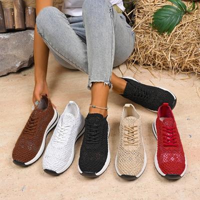 Large Size Sports Single Shoes Women's Summer New Mesh Breathable Lace-up Lightweight Sports Sandals Women