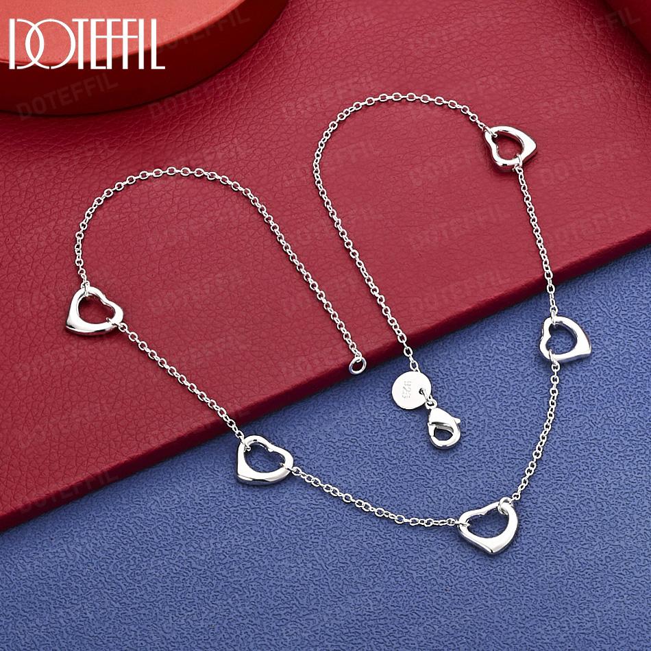 

Стерлинговое серебро 925 пробы, 18 дюймов, модное ожерелье в форме сердца, свадебные украшения 45cm