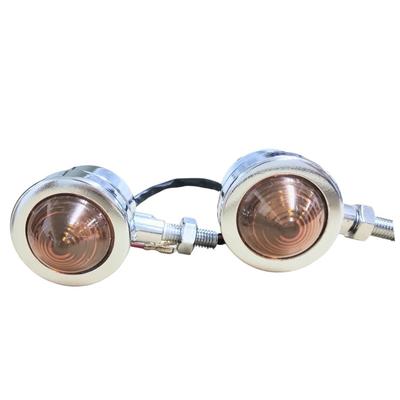 CMY Select Universal Bullet Turn Signal Bike, Chrome Plated, Universal Orange Lens (Set of 2 Chrome Orange)