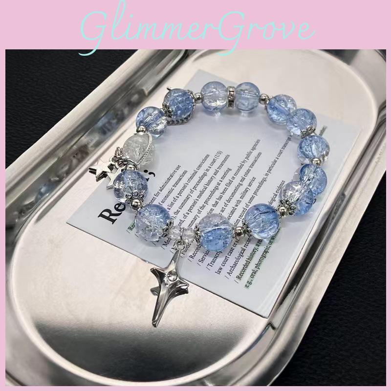 Glass Unique Beaded Bracelet With Geometric Designs And Butterfly Charm Trend 2024