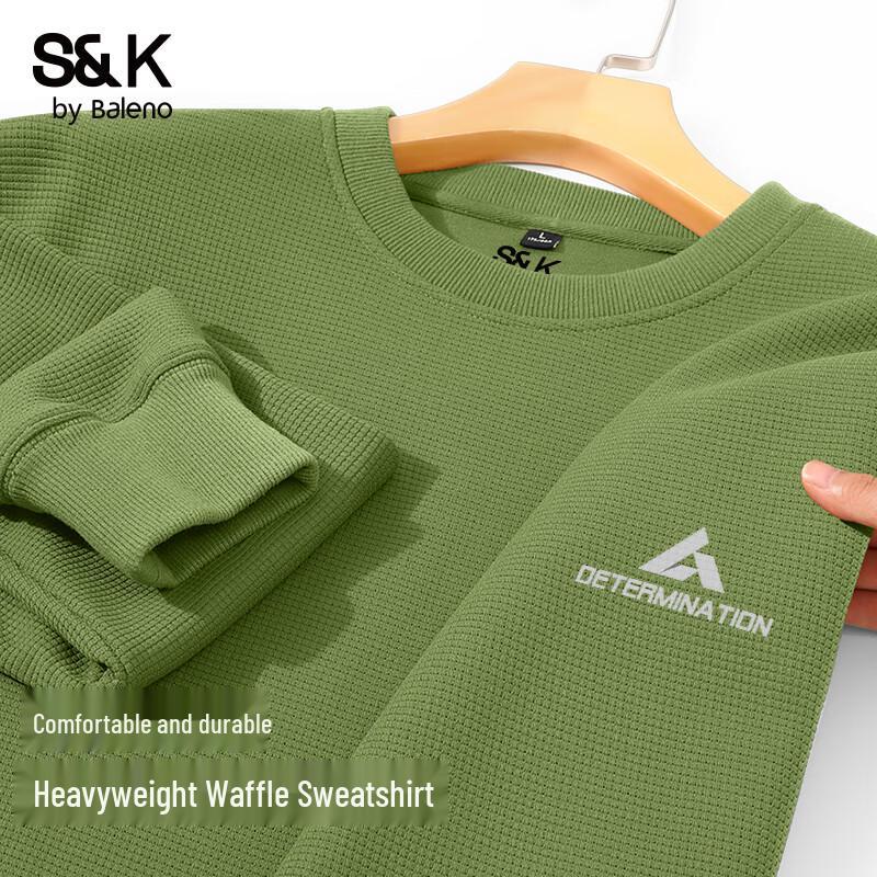 Baleno Men's S&K Waffle Knit Crew Neck Sweatshirt