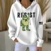 Women's Loose Comfortable Casual And Fashionable Round Neck Pattern Long-Sleeve Hooded Sweatshirt
