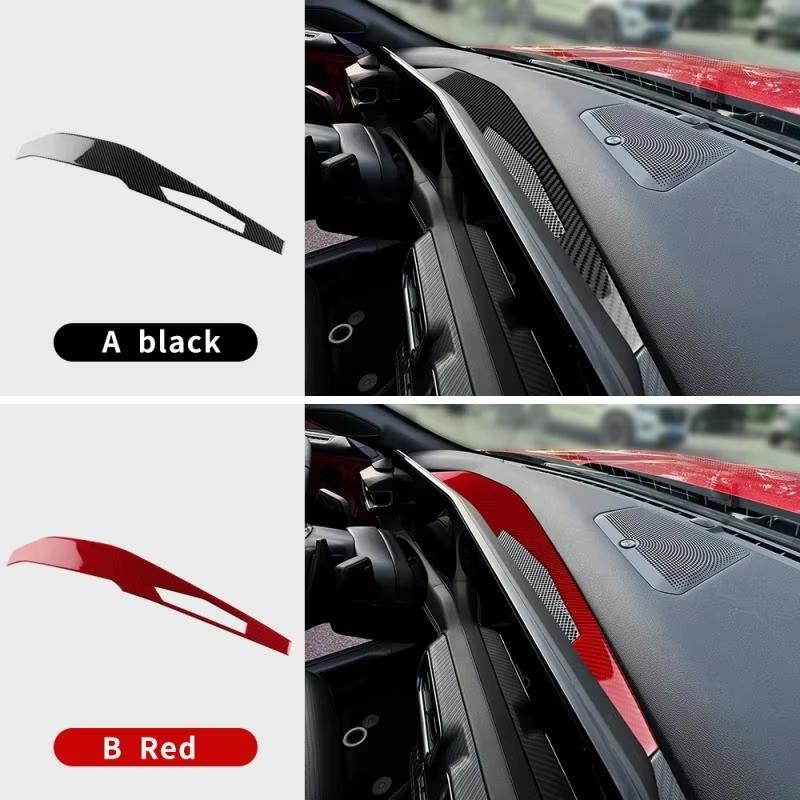 Real Soft Carbon Fiber Sticker For Ford Mustang GT Dark Horse EcoBoost 2024 2025 Instrument Panel Interior Trim Accessories