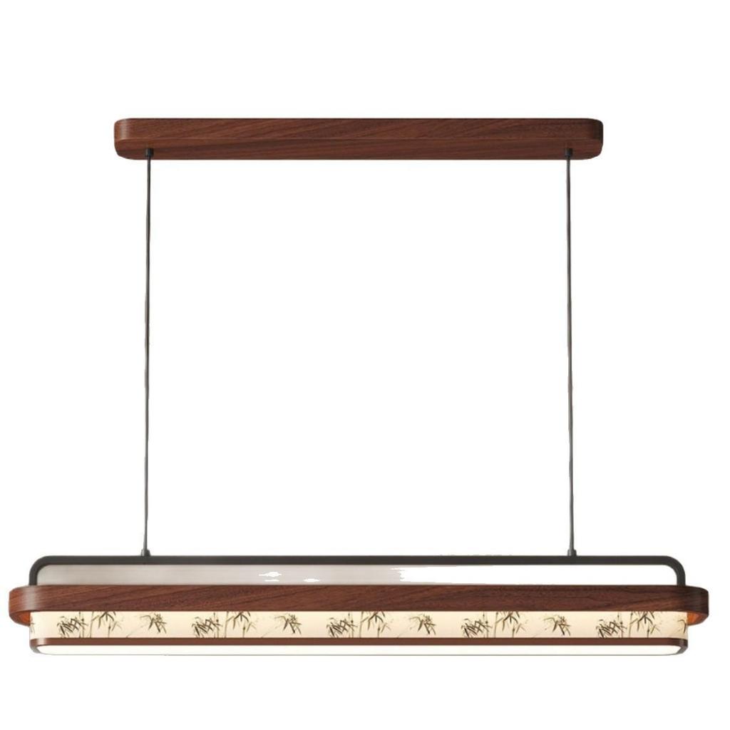 Song Dynasty Zen Chandelier: Retro Fabric, Rectangular Dining Room & Tea Room Light