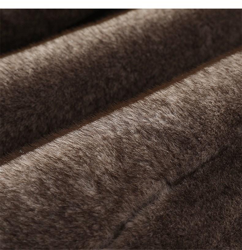 Men's Plus Size Lapel Leather and Fur Jacket - Winter Edition