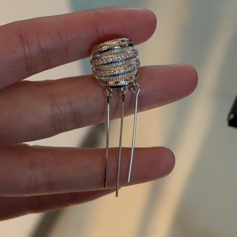 Elegant Zircon Tassel Ear Clip: No Piercing Needed