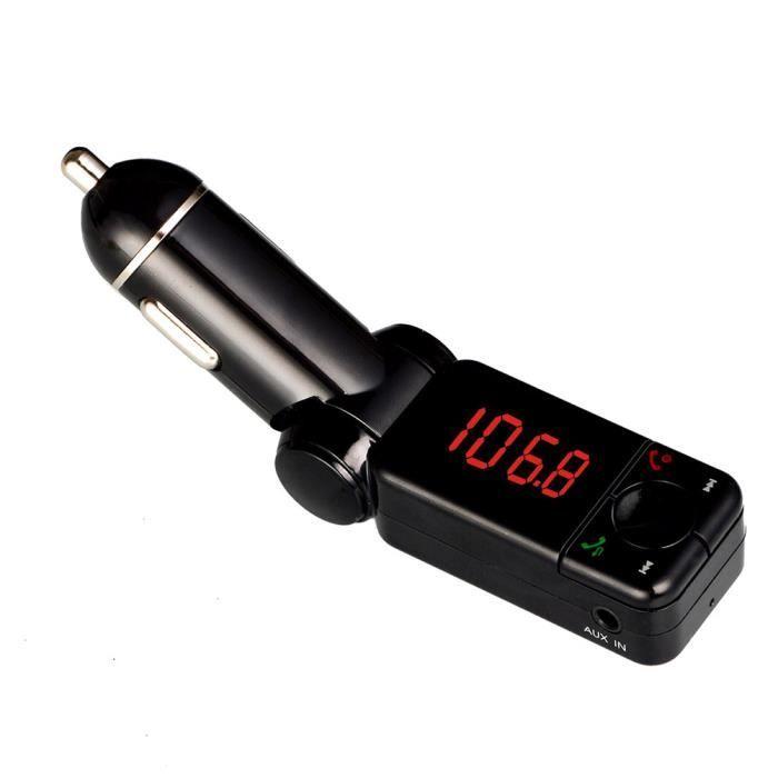 FOXNOVO Car MP3 Player - USB Charging Port - AUX-IN - Bluetooth - Black