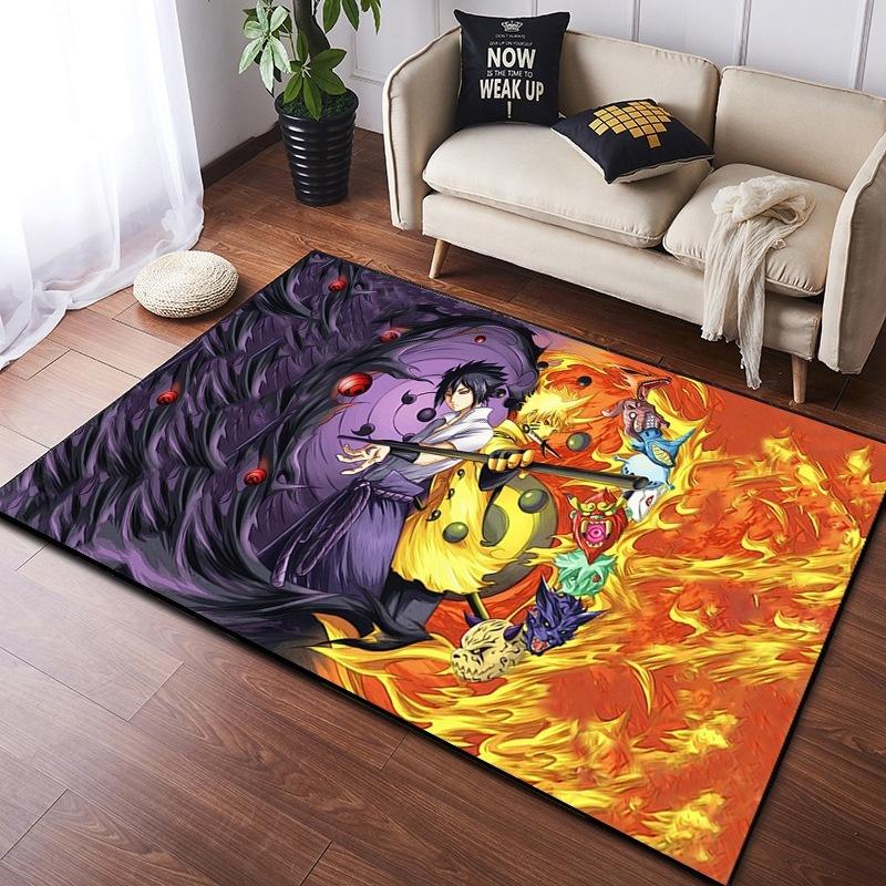  Naruto Anime Carpet Cloud Akatsuki Anime Rug for Boy's Gaming Room Decor Non Slip Style E-sports Swivel Chair Floor Mat