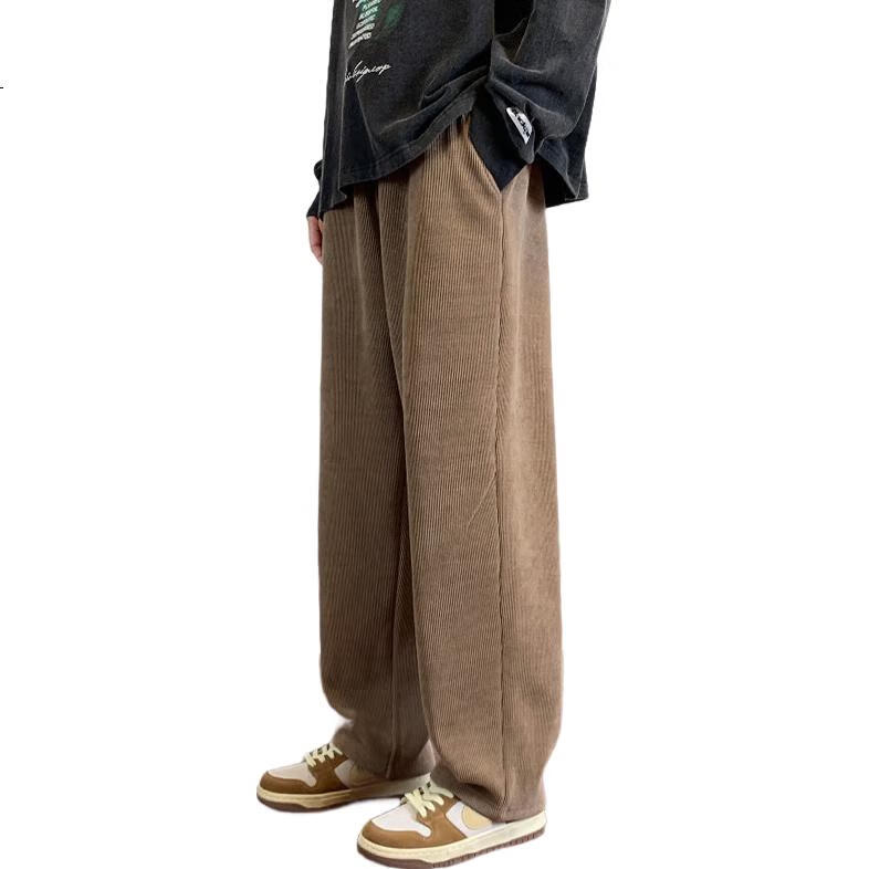 Baleno Casual Pants for Men, Autumn Heavyweight Sports American-Style Loose Simple Textured Draping Straight-Leg Wide-Leg Trousers for Students