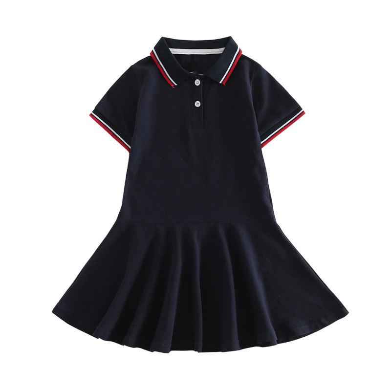 Exquisite Girls' Summer Cotton Polo Dress - Academy Style Princess Dress School Uniform