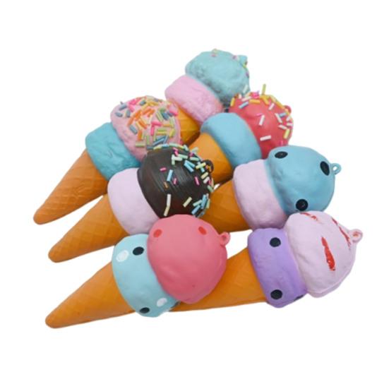 Ice Cream Cone Squeeze Toy Simulated Ice Cream Fidget Toy Slow Rebound Anxiety Stress Relief Soft Stretch Sensory Stress Ball