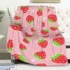 Baseball Strawberry Pattern Blanket Flannel Soft Comfort Home Blanket Warm Blanket Birthday Holiday Gift