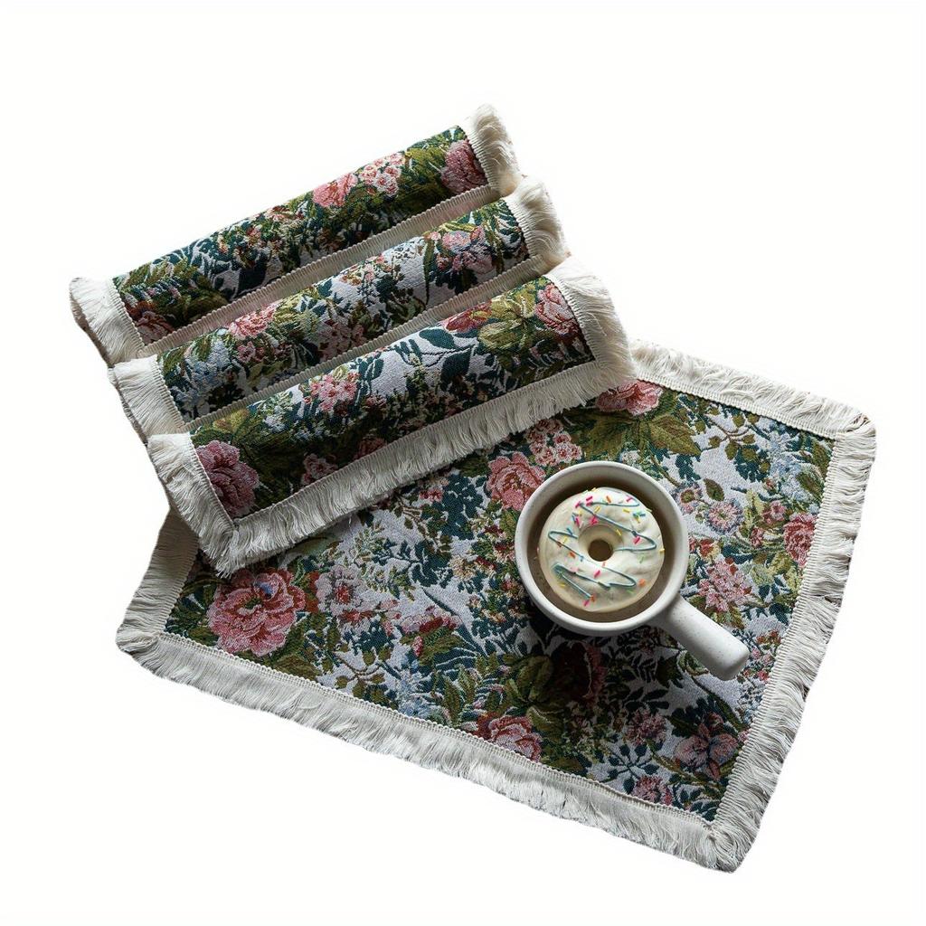 1 ks Látkový prostírání s květinovým vzorem, běhoun na stůl pro domácí dekoraci, párty, narozeniny, dekorace jídelního stolu