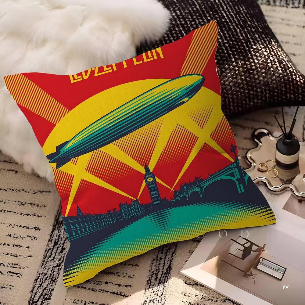 Band L-Led Z-Zeppelin Pillow Gift Home Office Decoration Bedroom Sofa Car Cushion Cover Case 45x45