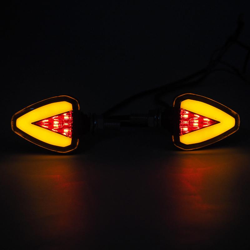 Motorcycle LED Turn Signal DC 12V Dustproof Anti-collision Mini Warning Light for Off-road Motorbike Riding Trips