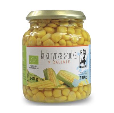 Sweet Corn In Brine In a Jar, Organic, 340 G, Bio Europa