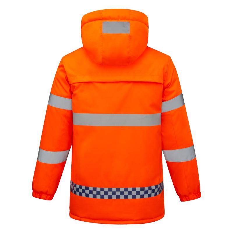 Unisex Reflective Heated Rainproof Jacket for Construction and Security Work