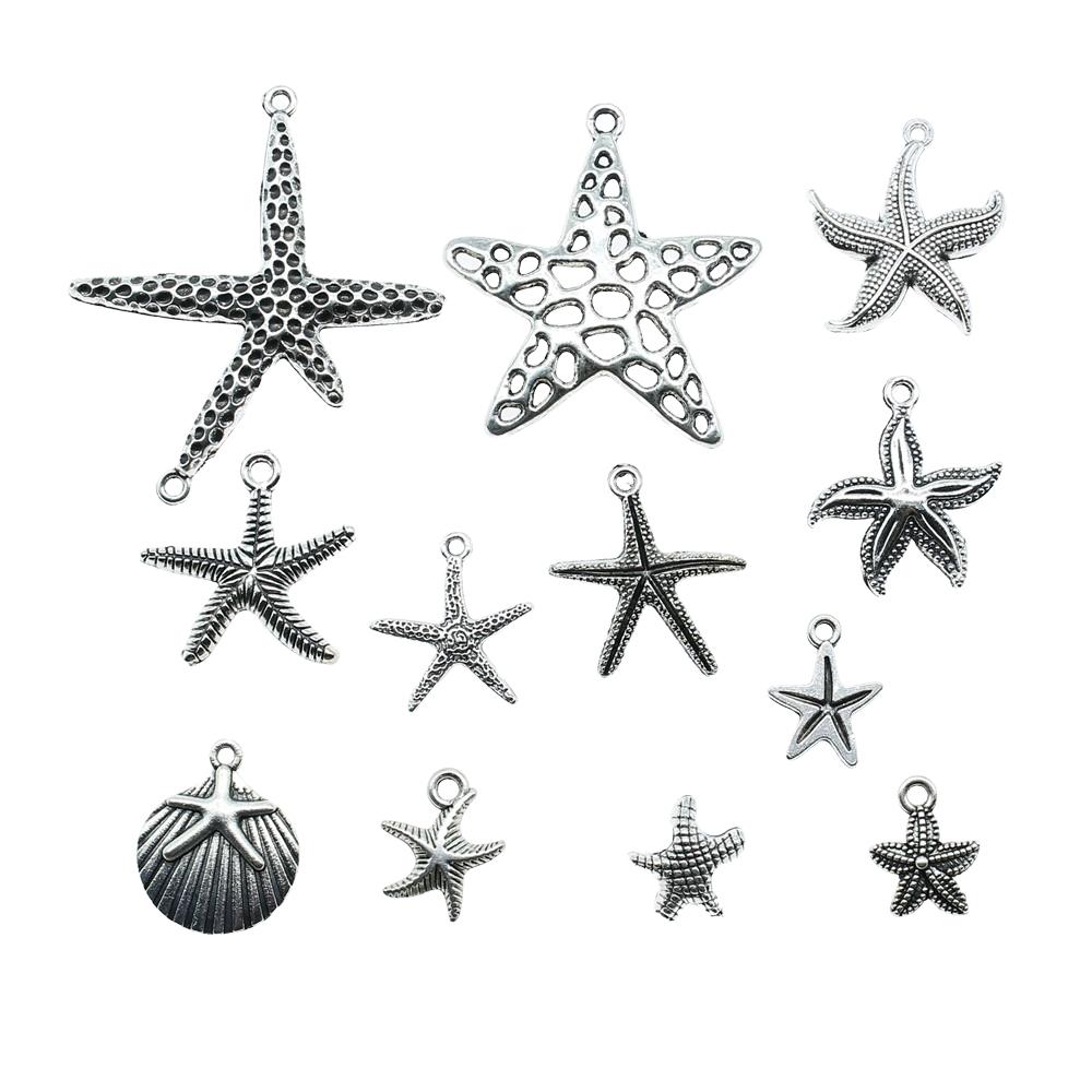 20 Stück Seestern Charms Antik Silber Farbe Seestern Anhänger Charms Meerestier Seestern Charms Für Schmuckherstellung DIY Basteln