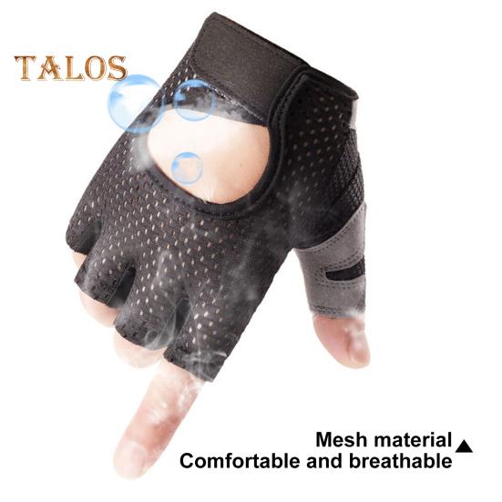 1 Pair Sport Gloves Hollow Mesh Half Finger Unisex Anti-slip Great Friction Wear-Resistant Full Palm Protection Weightlifting Cycling Workout Outdoor