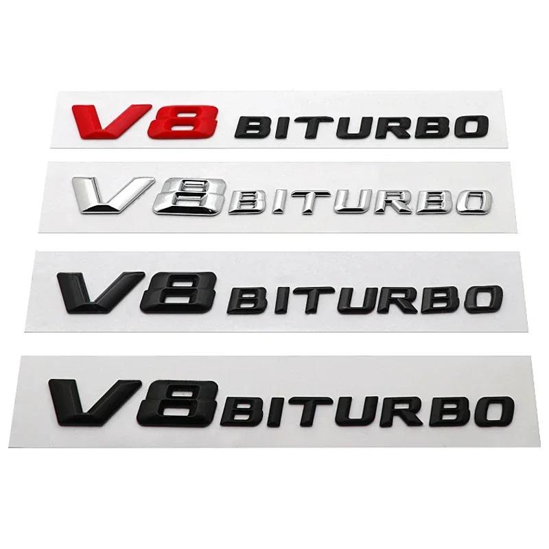 Car Body Letter Sticker for Mercedes Benz V8 BITURBO W203 W205 W176 W210 W212 SLS GLE CLA G63 Auto Rear Trunk Badge Decal AF1
