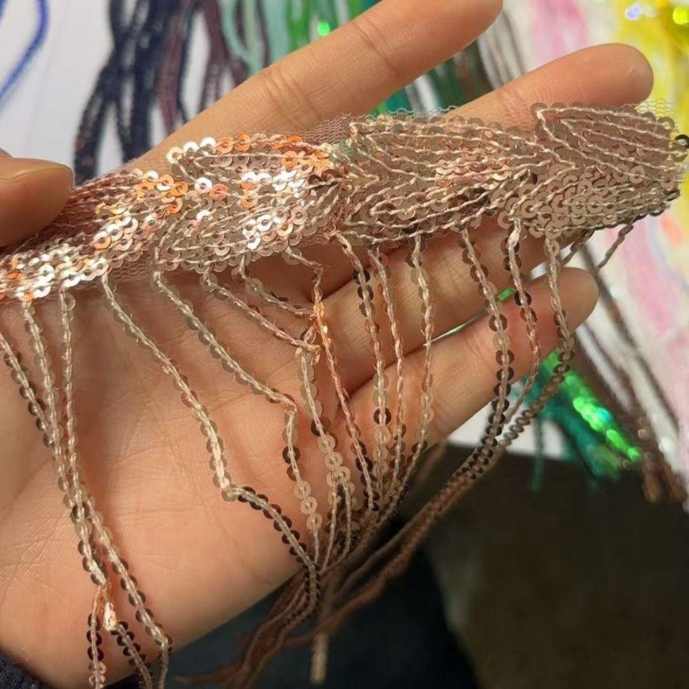 10 Yards DIY Accessories Lace Ribbon 20cm Width Glitter Tassels Decorative Trimmings Dance Costume