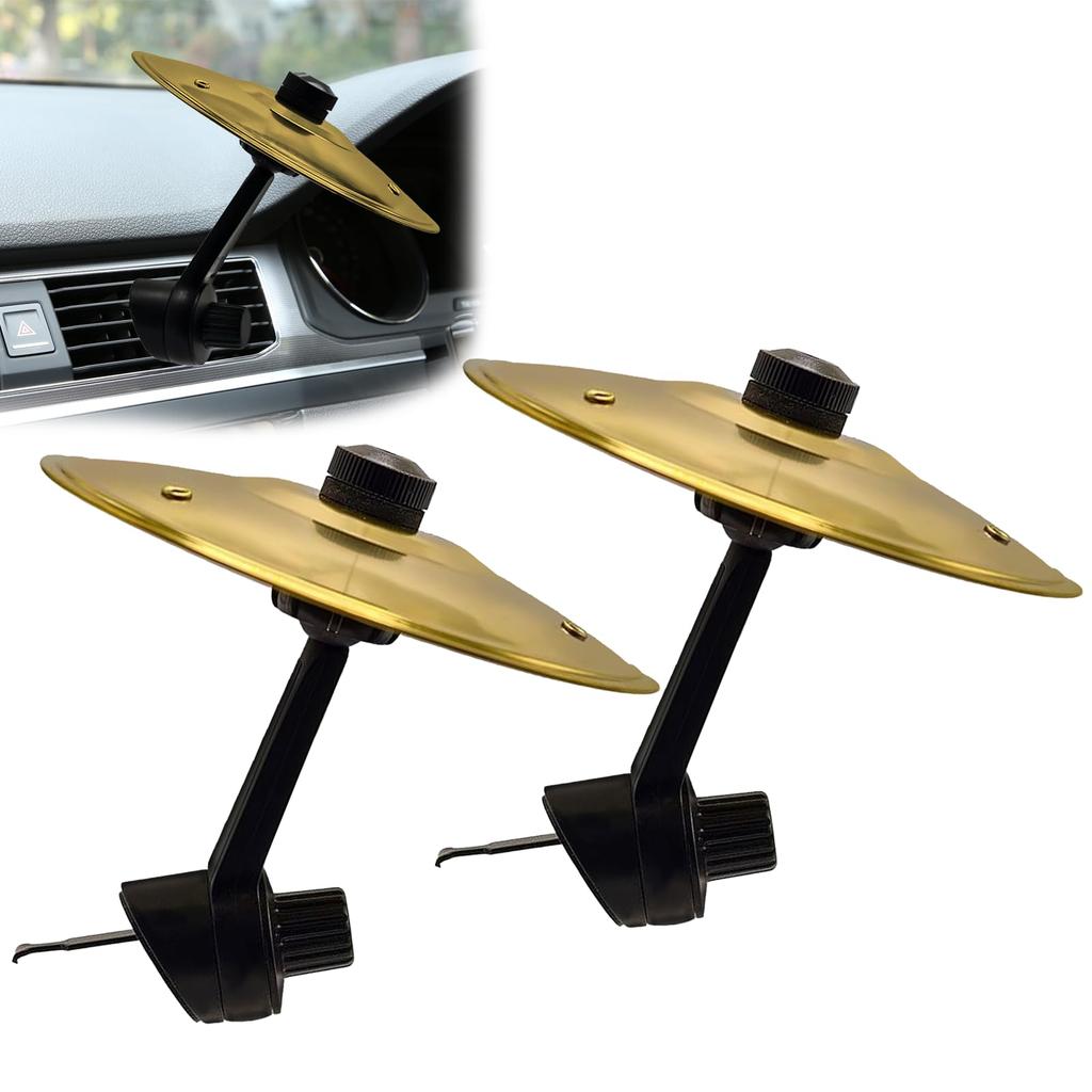 1/2PC Car Crash Cymbal Air Vent Mini Drum Car Hand-shooting Cymbals Car Drum Cymbal Air Vent Musical Instrument for Car Interior