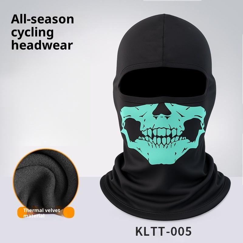 1 Stück Totenkopf-Print Motorrad Winddicht Ski Kopf Halswärmer Fahrradhelm Futter Motorrad Sturmhaube Vollgesichtsmaske