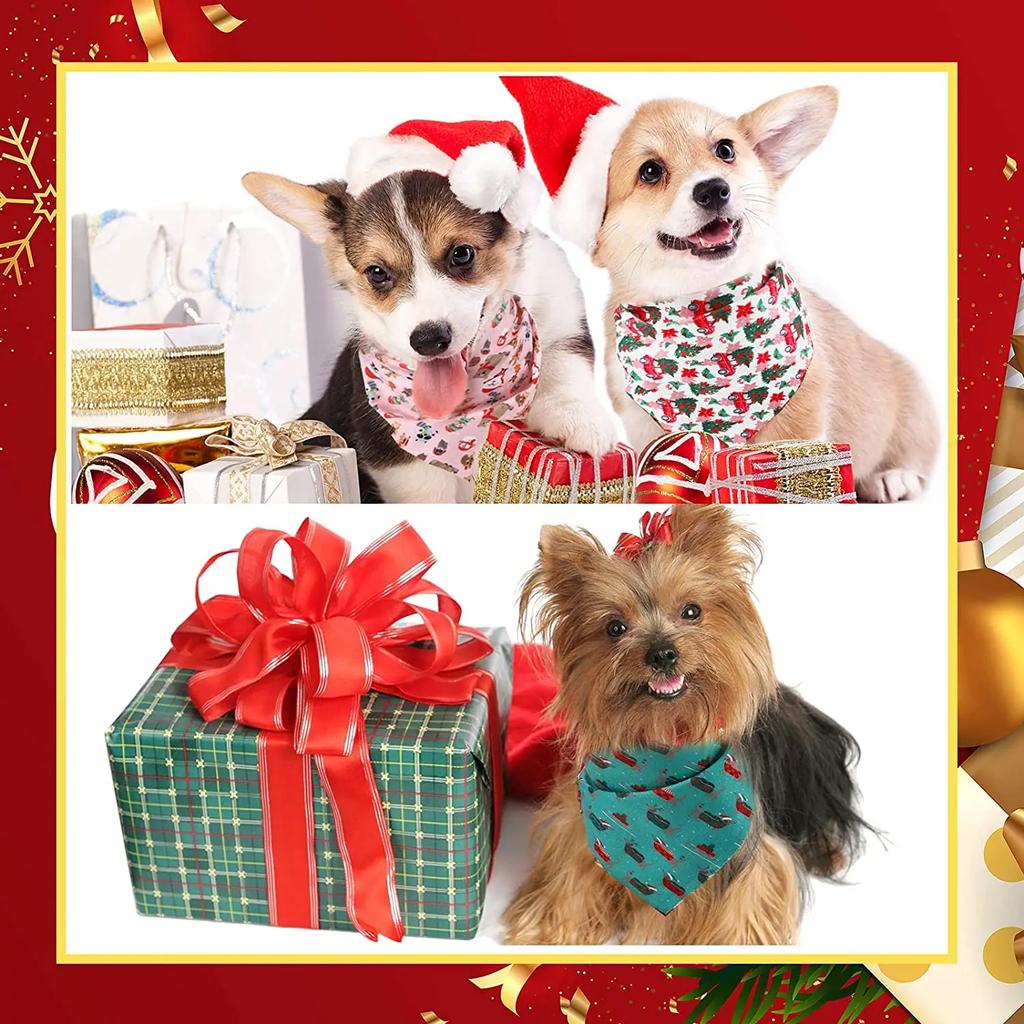 20 Pcs Pet Bandanas Triangle Scarfs for Dogs Christmas Thanksgiving Halloween Holiday Accessories for Cats And Dogs