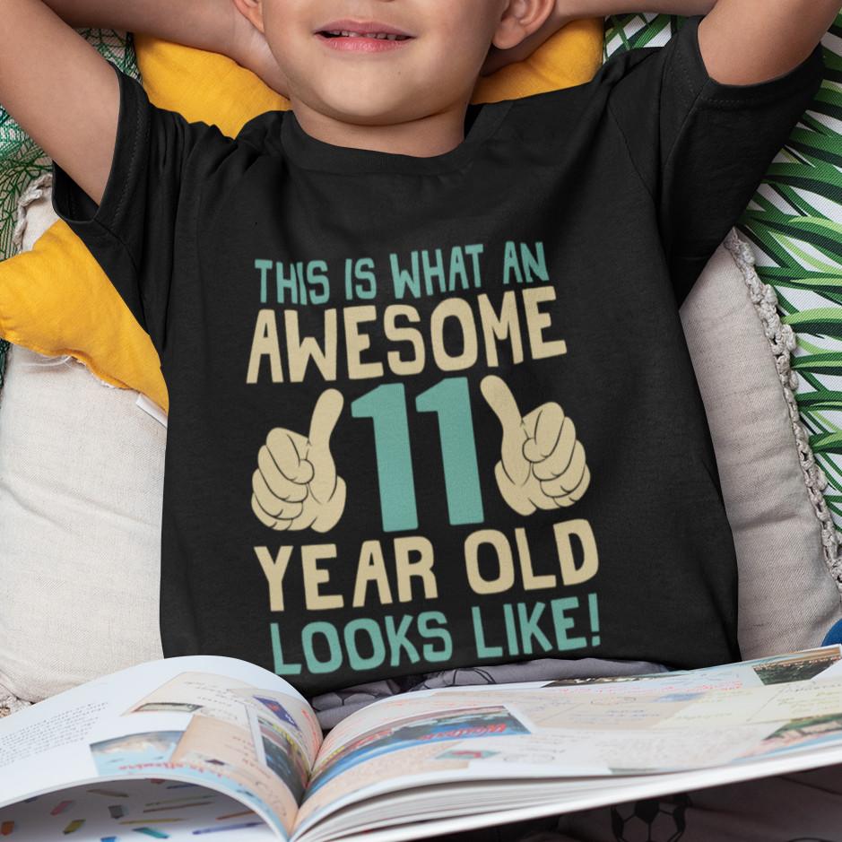 

Boys 11th Birthday T-Shirt Kids Cotton Awesome 11 Year Old GIFT Idea 4XL
