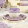 Cream Style Tableware Set: Rice Bowls, Plates, Steak Plates, Thickened Deep Soup Bowls, Fish Plates, and Small Spoons.