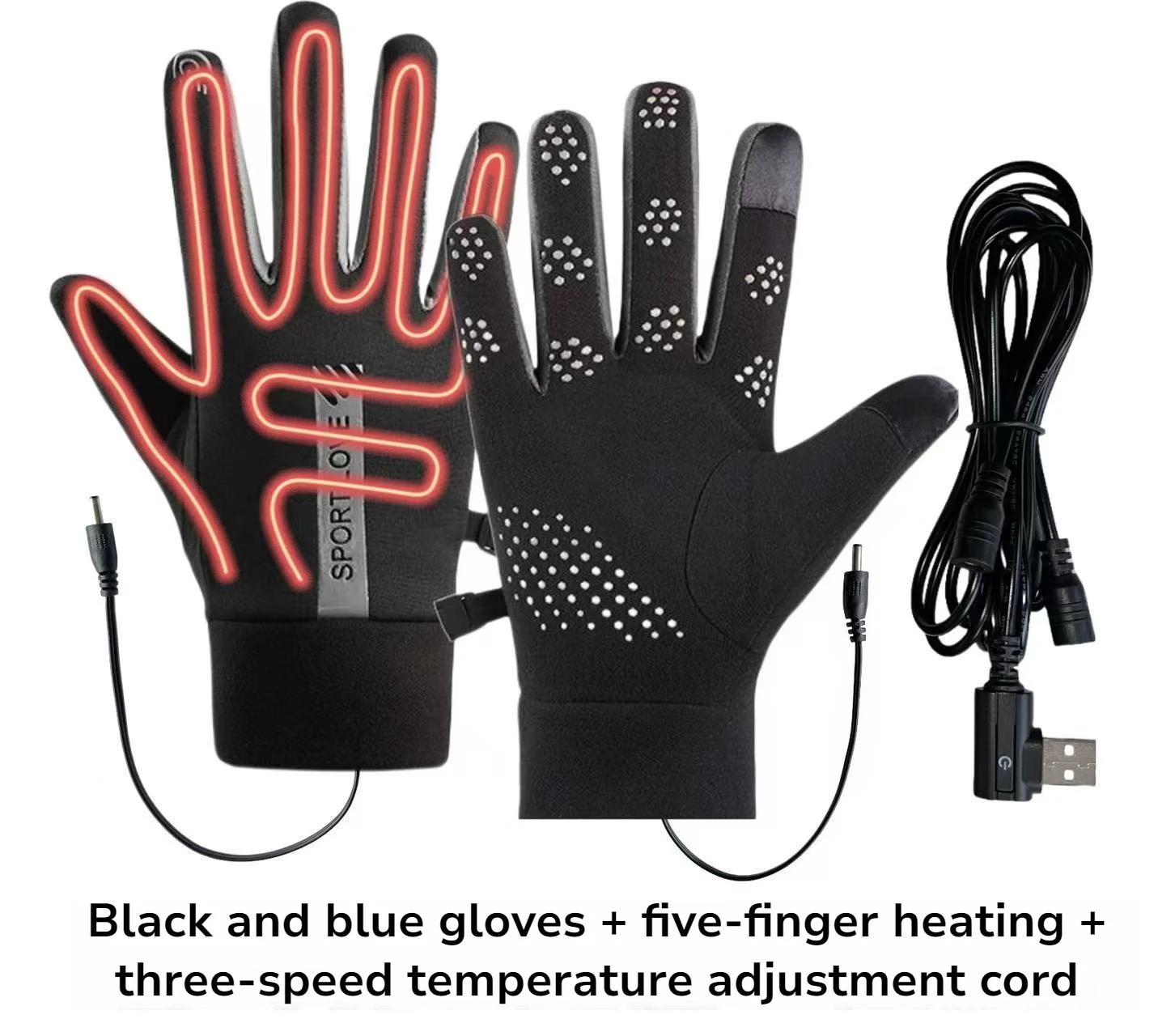 

USB Rechargeable Heated Gloves Adjustable Temperature Anti Slip Touch Screen Thickened Warm for Skiing Cycling Winter Outdoor