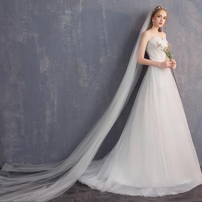 Main Wedding Dress 1011 New French Bride Wedding Tube Top Mori Beige Simple Light Wedding Dress