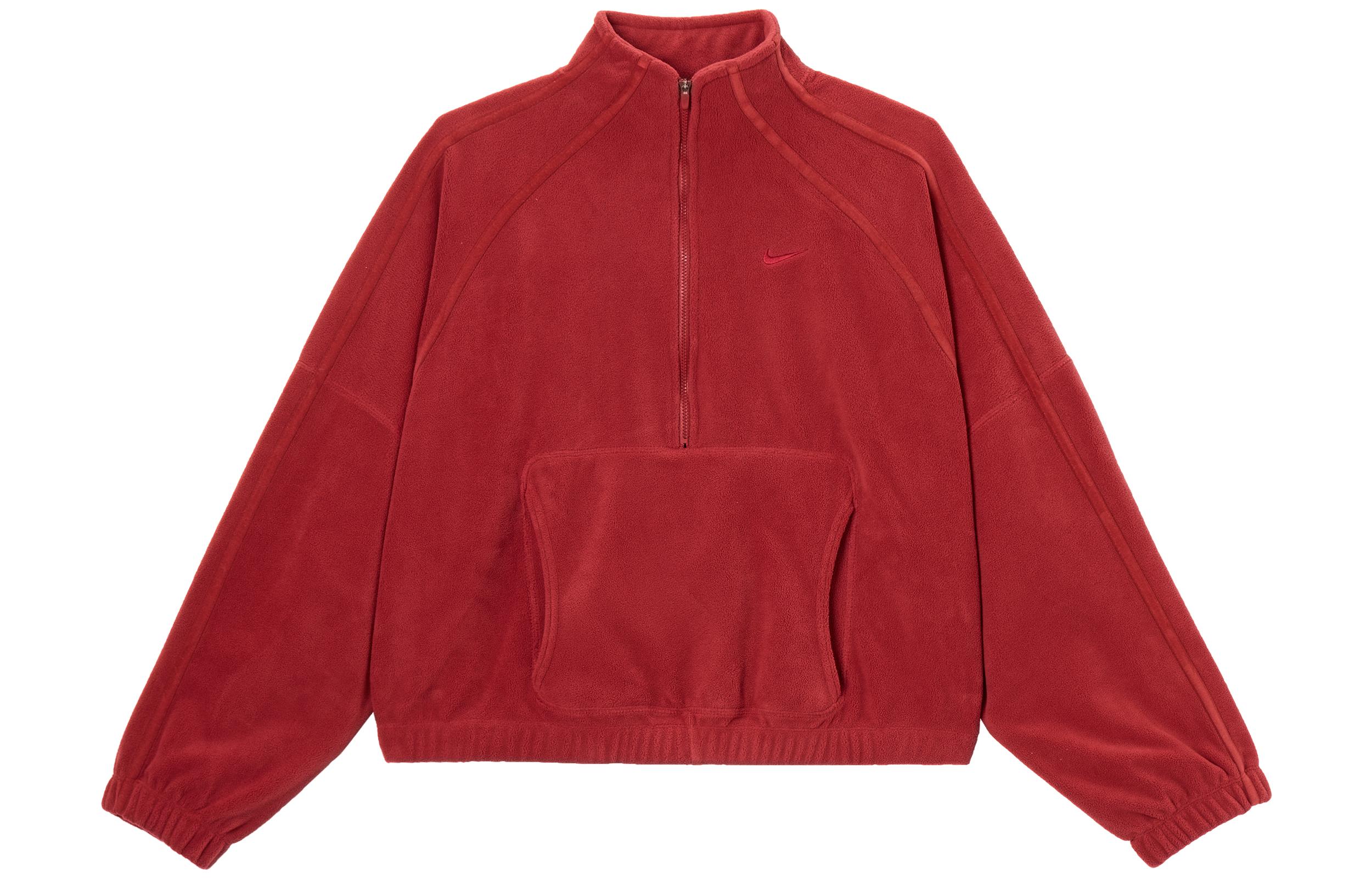 Nike Fleece Tops Women s Red Moderate Pullover HV3716-613 L