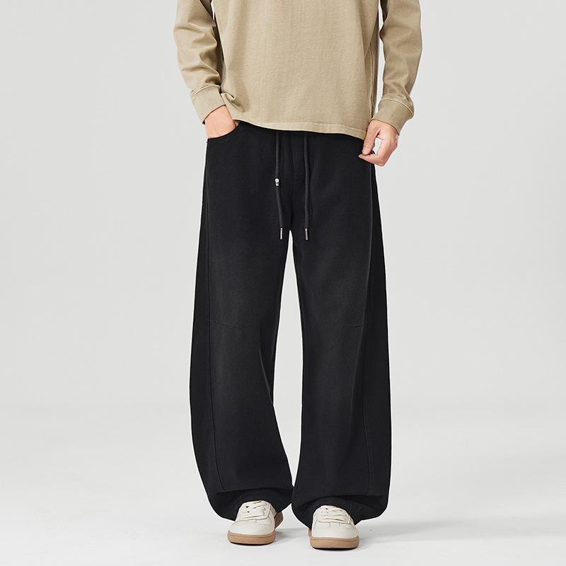 American solid color heavy casual pants men's spring and autumn new versatile popular popular straight loose pants
