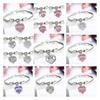 Stylish Heart Shaped Family Member Bracelet With Rhinestone Accents For Special Occasions