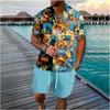 Fashionable Summer Floral 3D Print Men's Set Short-Sleeve Shirt Loose Casual Beach Shorts