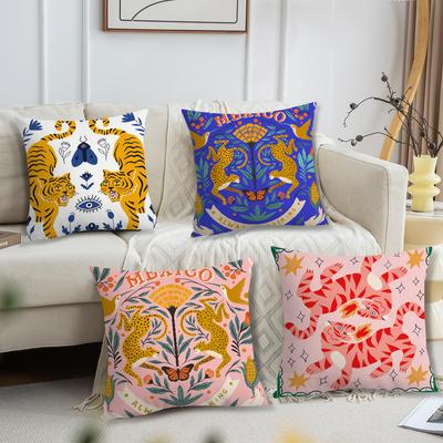 Mode Leopard Kunst Tiger Symmetrie Kissenbezug Bequem weich Kissenbezug für Sofa Wohnzimmer Heimdekor Schutzhüllen