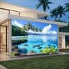 2D Plane, 2D Plane - 2D Plane, 2D Plane - A vibrant tropical paradise party banner on one side