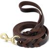 1,2-2,1m Hundeleinen mit Haken Echte Lederleine Haustier Laufen Training Braune Schwarze Farben Für Mittlere Haustiere Schäferhund Greyhound