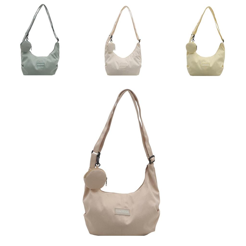 Solid Color Letter Decor Large Capacity Women Crossbody Bag With Coin Purse For Daily Use